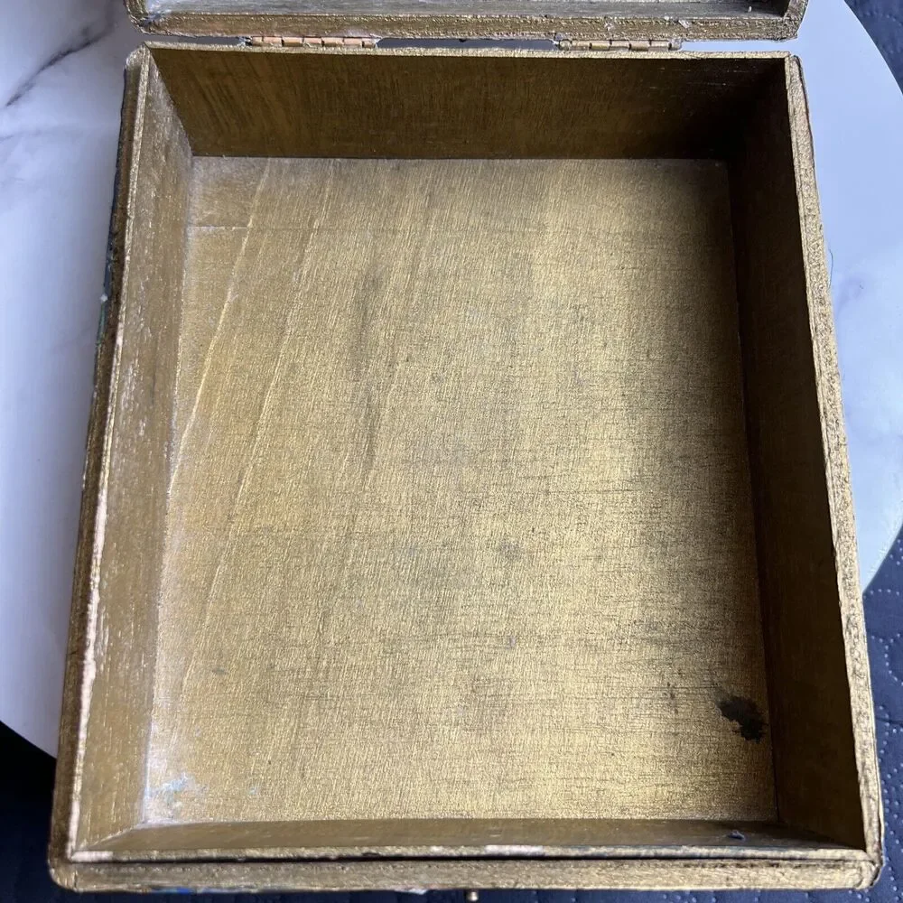 Vintage Hinged Wood 2.5 Cigar Box TE-AMO Richmond VA Tobacco TORO Natural Access